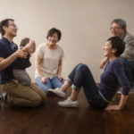 祖父母と１才お誕生記念写真